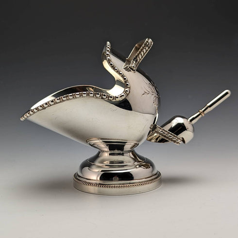 British vintage silver plate sugar bowl coal container design